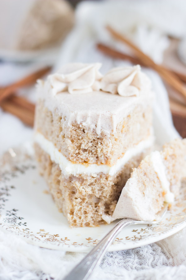 Snickerdoodle Poke Cake Layer Cake - The Gold Lining Girl
