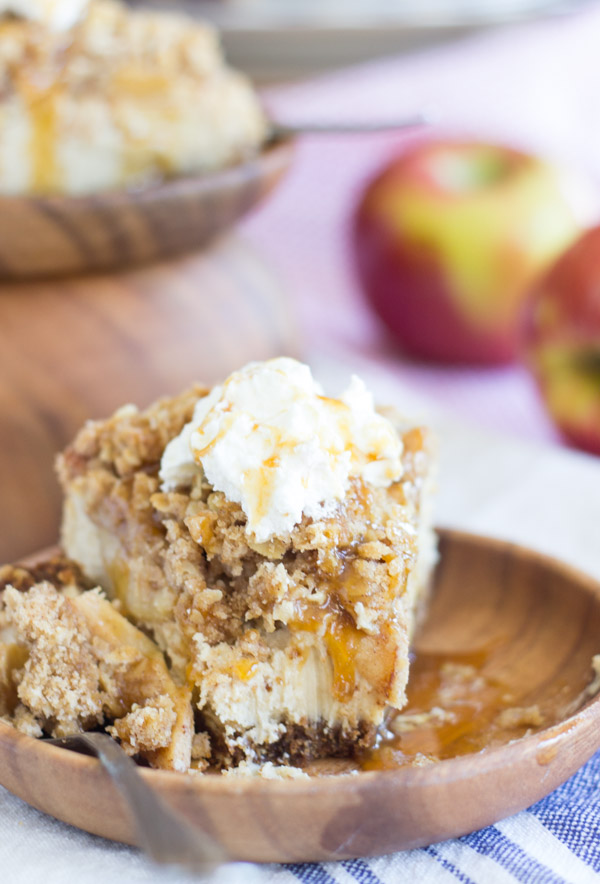 Simply Amazing Caramel Apple Crisp Cheesecake - The Gold Lining Girl