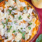 Sausage Pepper Mushroom Spaghetti Pie