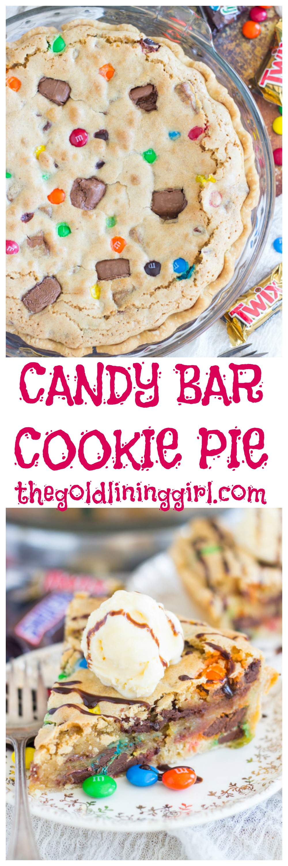 Leftover Halloween Candy Bar Cookie Pie The Gold Lining Girl