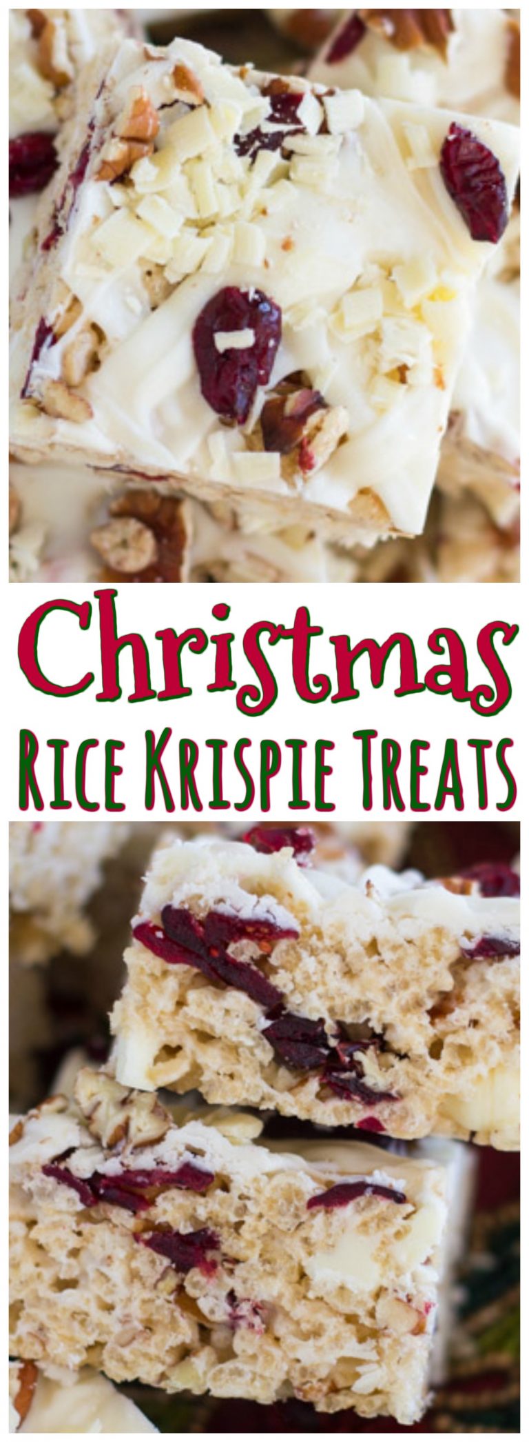 White Chocolate Cranberry Pecan Rice Krispie Treats