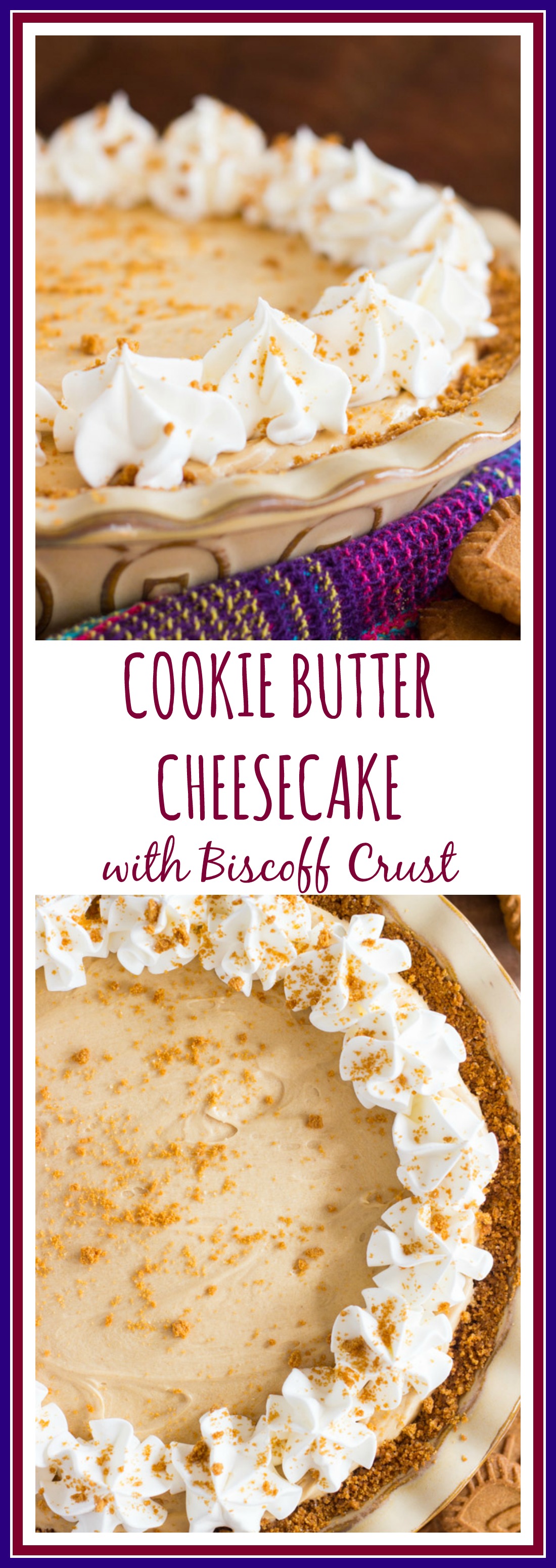 Cookie Butter Cheesecake with Biscoff Crust - The Gold Lining Girl