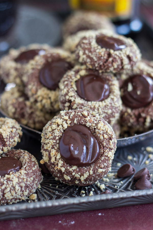 Chocolate Hazelnut Thumbprints With Kahlua Ganache