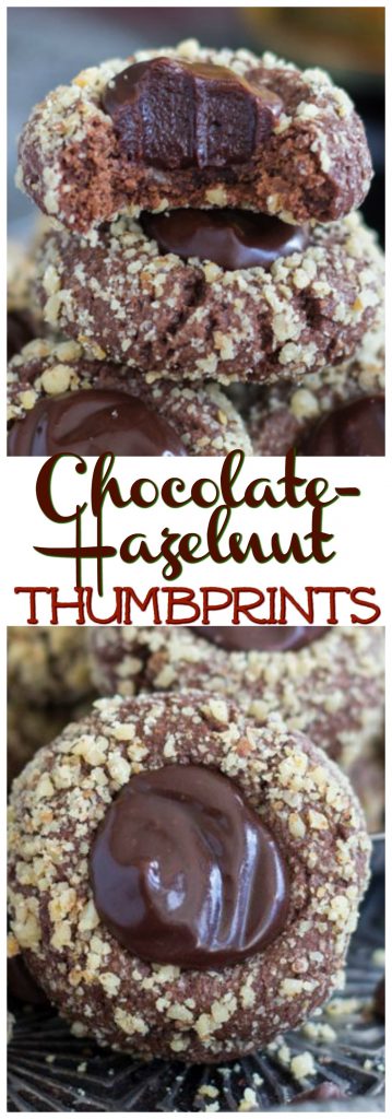 Chocolate-Hazelnut Thumbprints with Kahlua Ganache pin 2