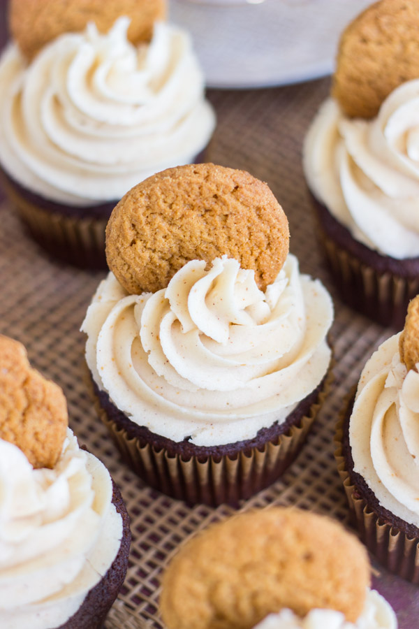 Gingerbread Latte Cupcakes with Brown Butter Buttercream