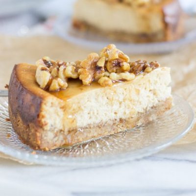 Maple Nut Cheesecake with Walnut Crust - The Gold Lining Girl