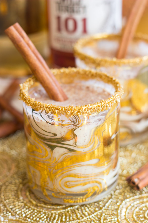 Two Eggnog Glasses At The Fireplace, Evening Stock Photo, Picture