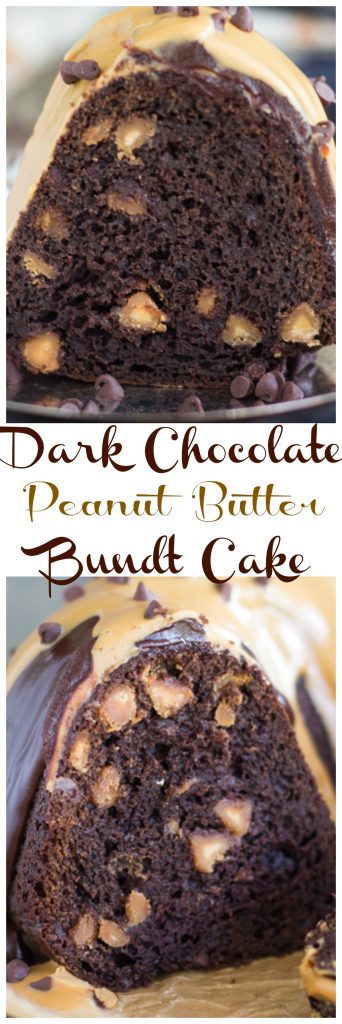 The Easiest Dark Chocolate Peanut Butter Bundt Cake - The Gold Lining Girl
