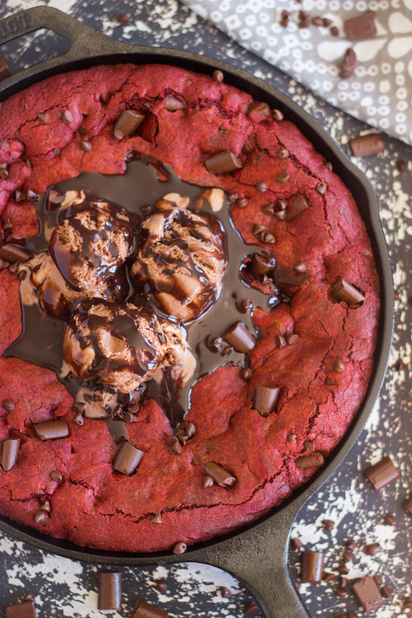 Red Velvet Chocolate Chunk Skillet Cookie (5)