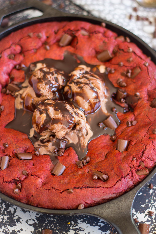 Red Velvet Chocolate Chunk Skillet Cookie (8)