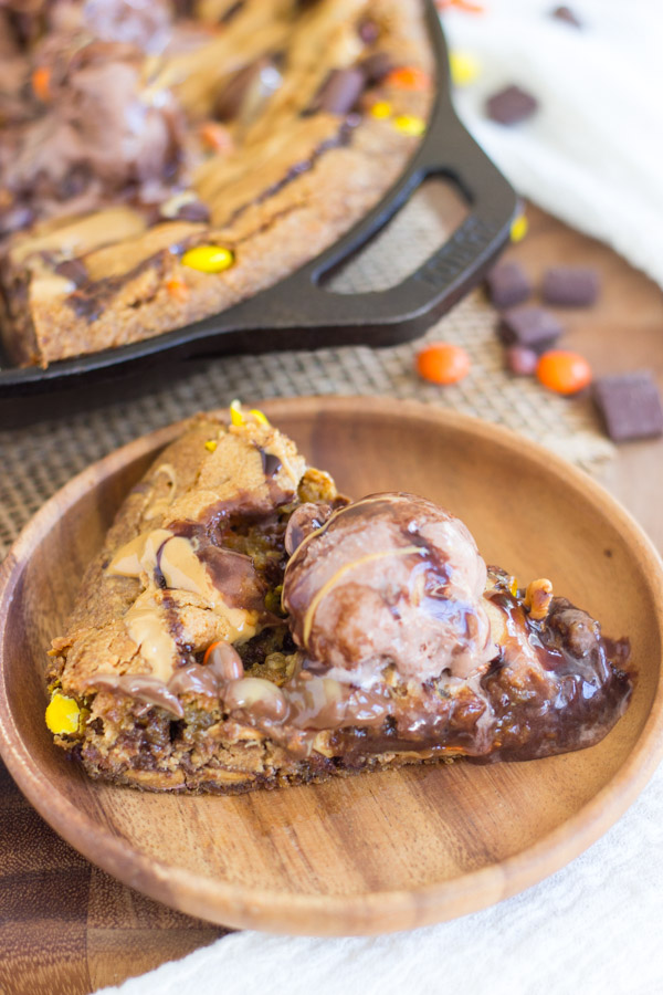 Peanut Butter Chocolate Chip Skillet Cookie image (17)