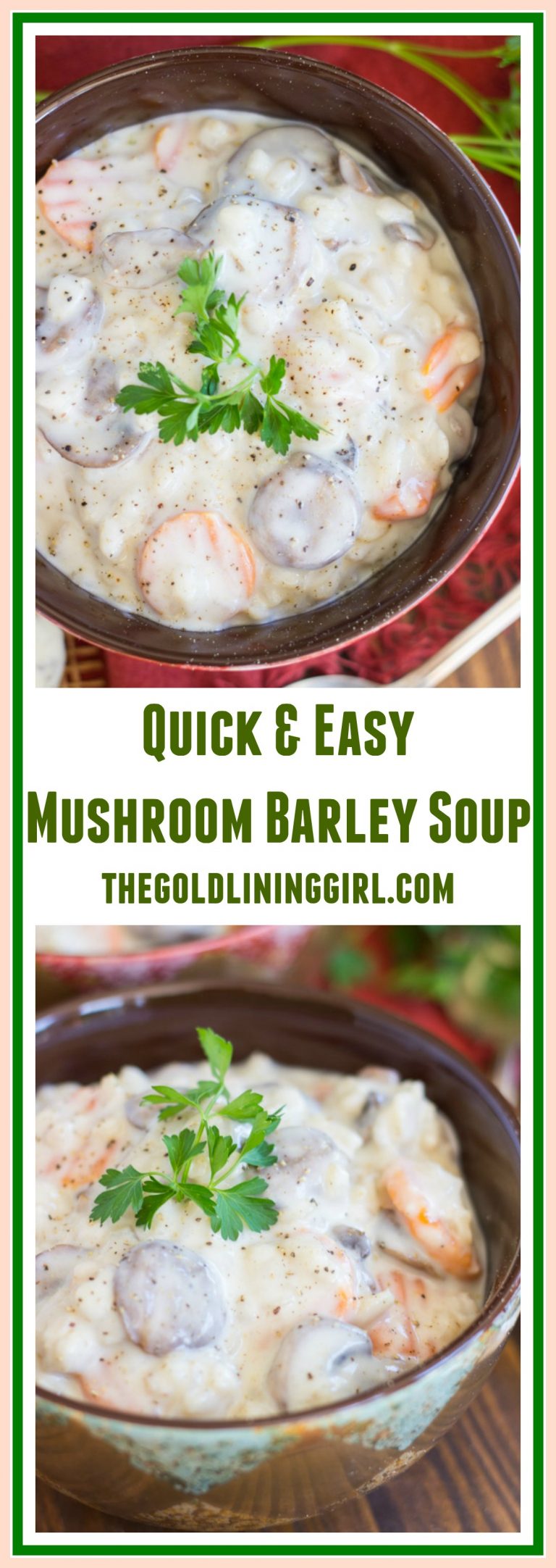 Quick & Easy Mushroom Barley Soup