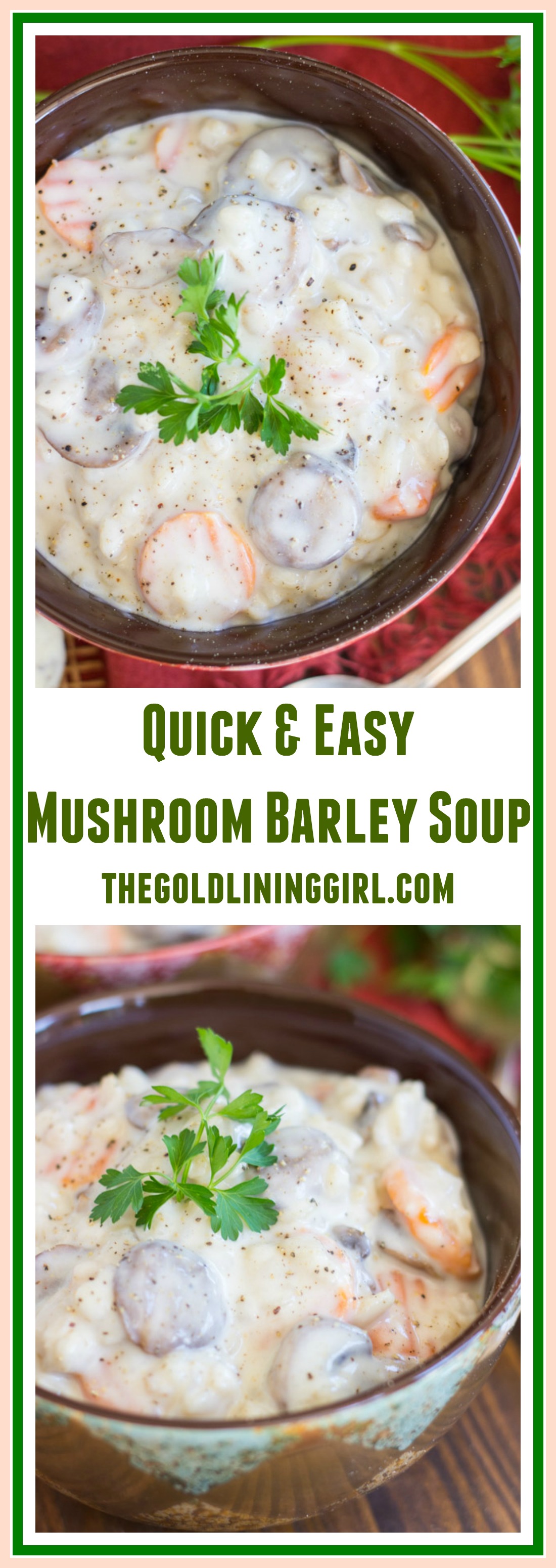 Quick & Easy Mushroom Barley Soup