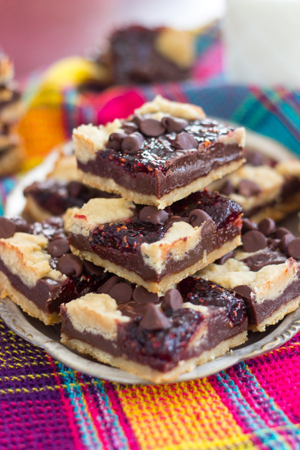 raspberry bars with chocolate chips