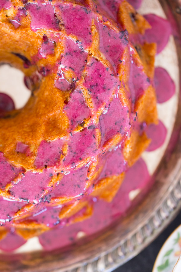 Blueberry Bundt Cake with Blueberry Glaze image thegoldlininggirl (12)