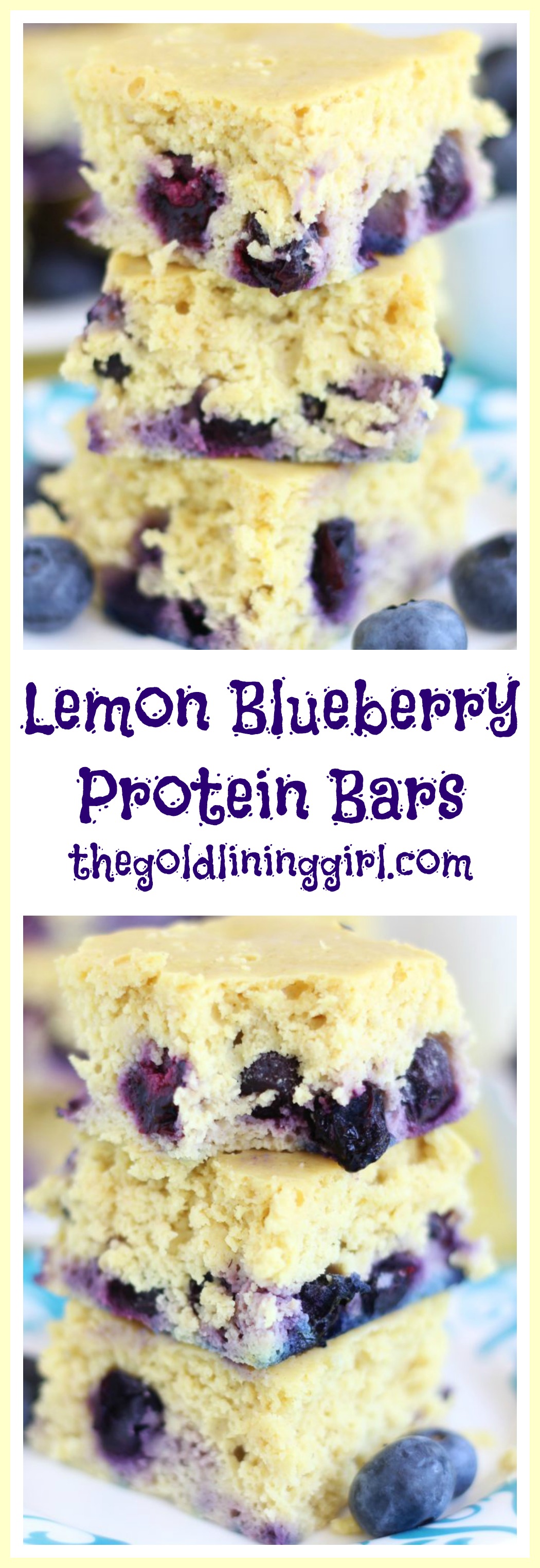 Quick & Easy Lemon Blueberry Protein Bars The Gold Lining Girl