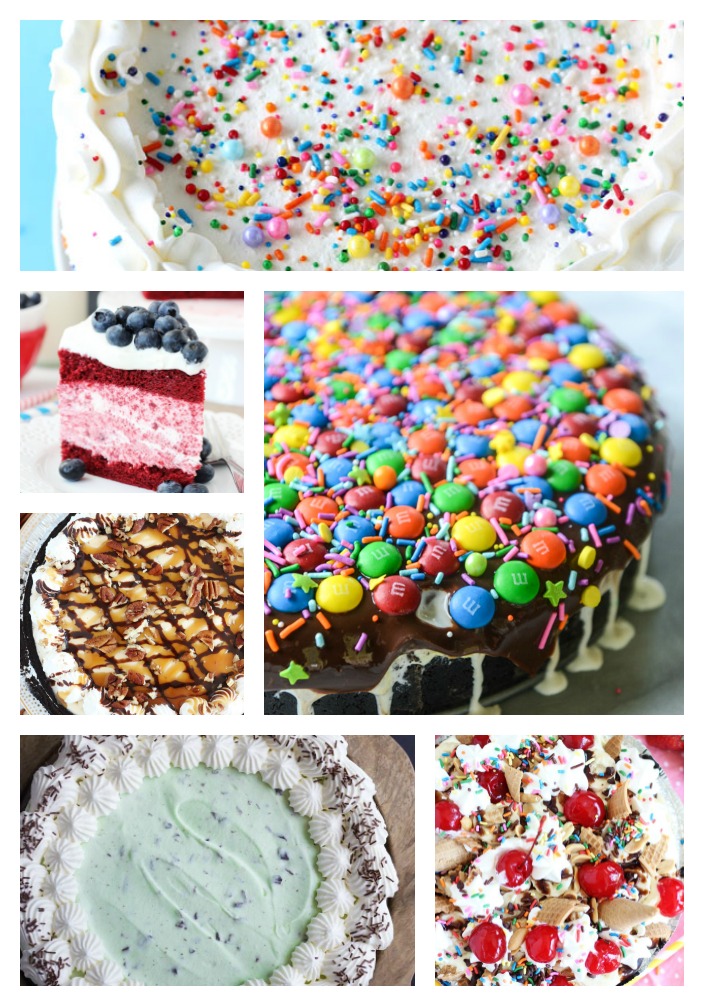 Desserts with ice cream collage
