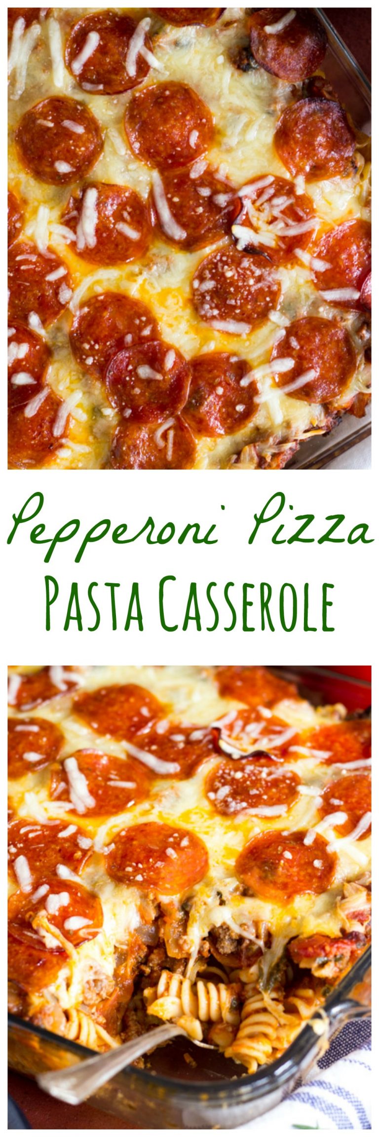 Pepperoni Pizza Pasta Casserole Recipe - The Gold Lining Girl