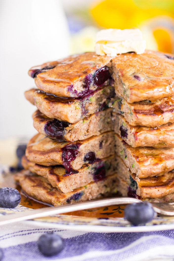 Blueberry Zucchini Bread Pancakes The Gold Lining Girl