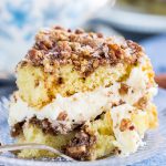 Layered Cinnamon Streusel Coffee Cake with Cream Cheese Filling