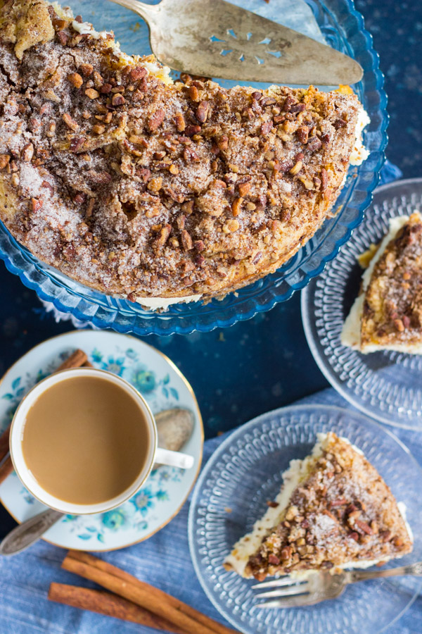 Layered Cinnamon Streusel Coffee Cake recipe image thegoldlininggirl.com 13