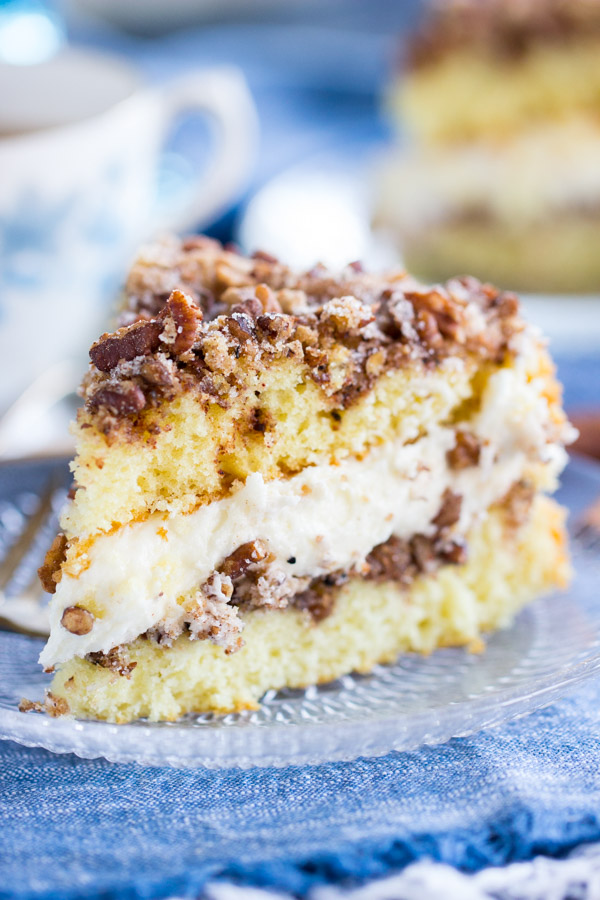 Layered Cinnamon Streusel Coffee Cake recipe image thegoldlininggirl.com 6