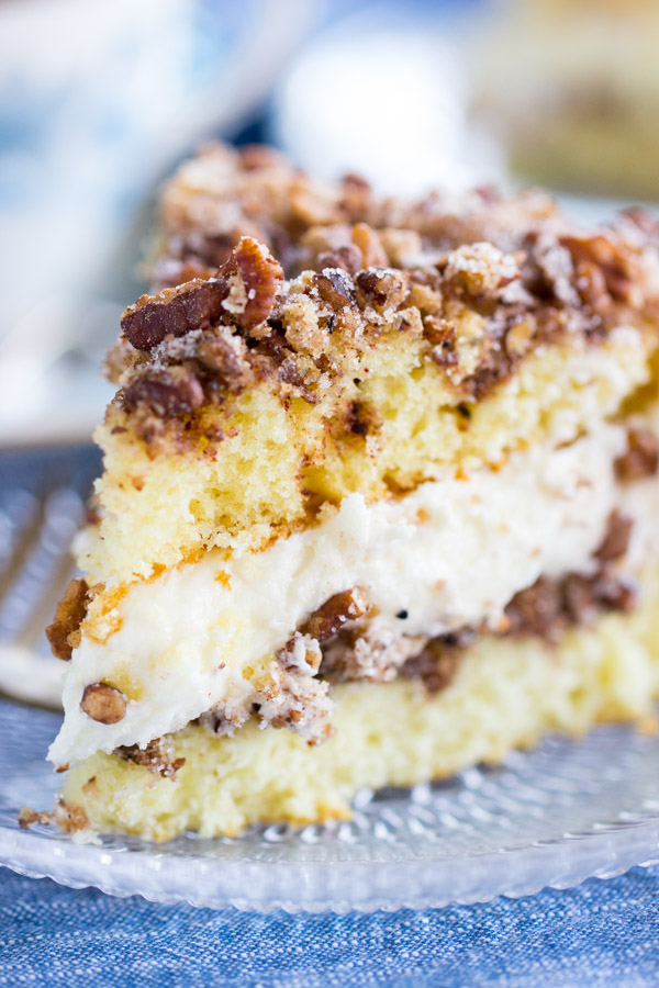 Layered Cinnamon Streusel Coffee Cake recipe image thegoldlininggirl.com 8