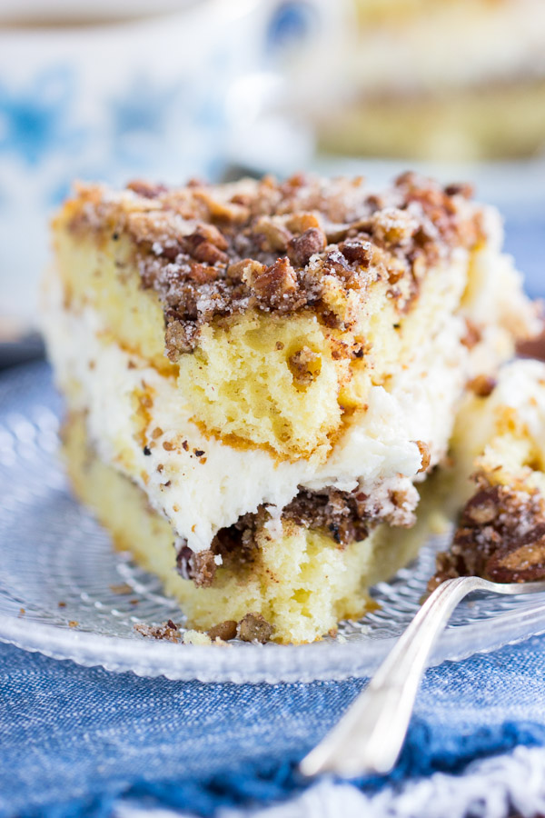 Layered Cinnamon Streusel Coffee Cake recipe image thegoldlininggirl.com 9