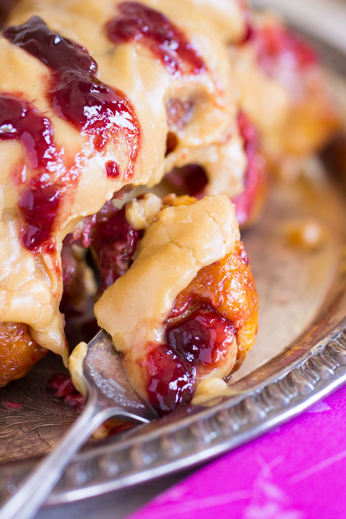 Peanut Butter & Jelly Monkey Bread Recipe - The Gold Lining Girl