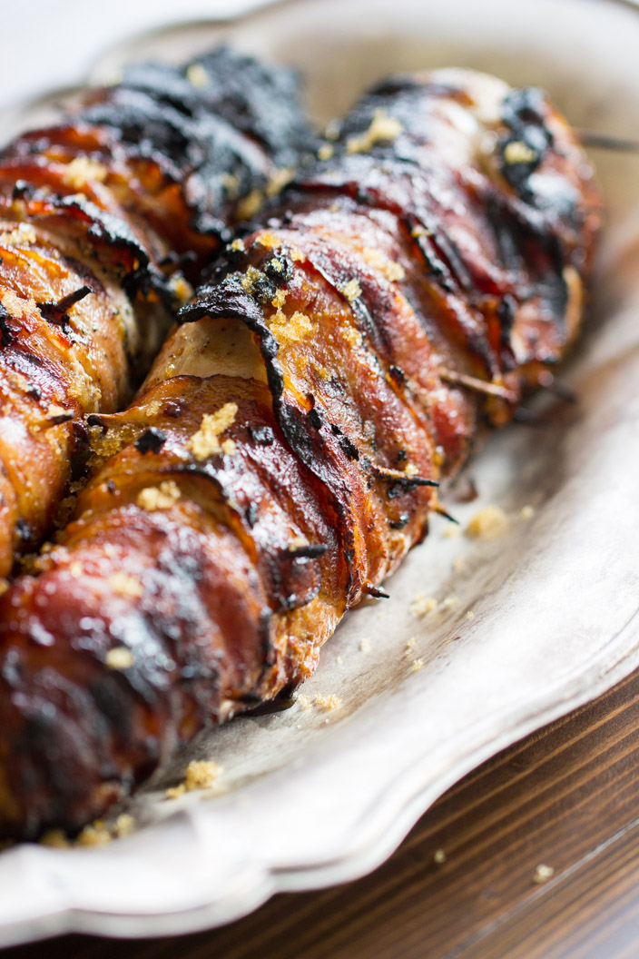 Bacon Wrapped Pork Tenderloin Recipe With Garlic And Brown Sugar 