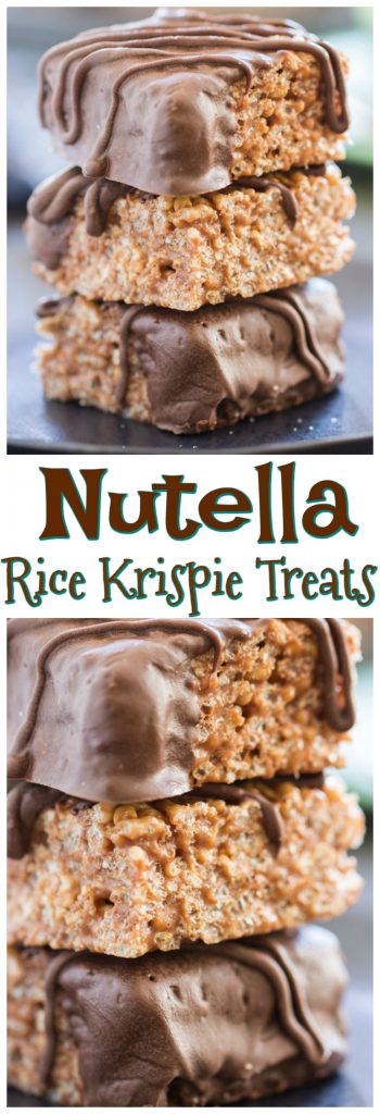 Nutella Rice Krispie Treats recipe pin 2