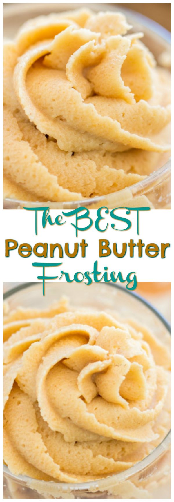 The Best Fluffiest Peanut Butter Frosting The Gold Lining Girl   Peanut Butter Frosting Pin 2 600x1731 