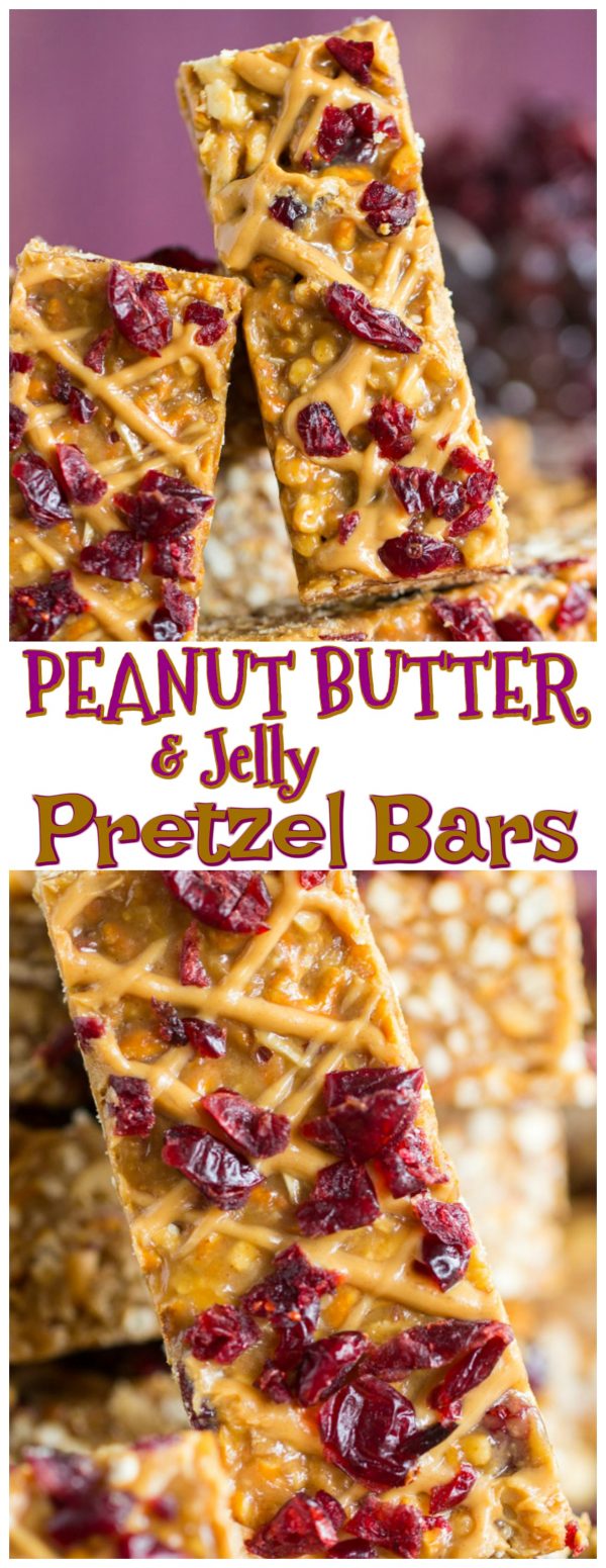 Peanut Butter & Jelly Pretzel Bars The Gold Lining Girl