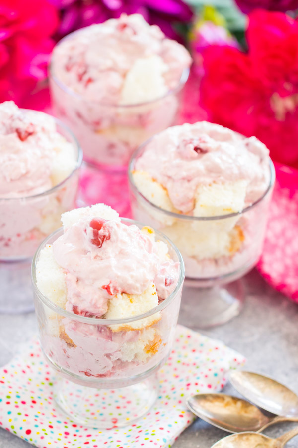 Pink Stuff Angel Food Cake Parfaits - The Gold Lining Girl