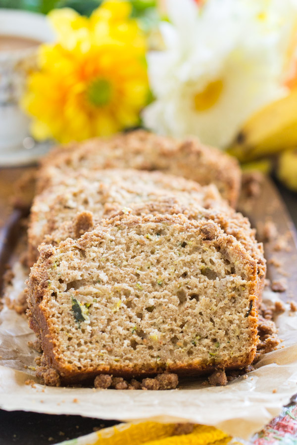 Zucchini Banana Bread With Streusel Topping - The Gold ...