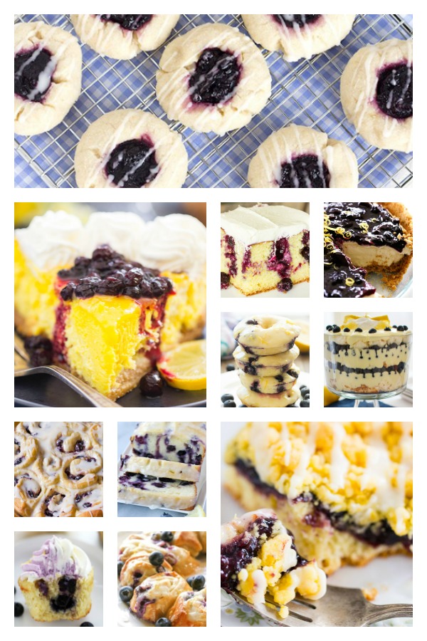 Lemon Blueberry Recipes round-up thegoldlininggirl.com 600x900