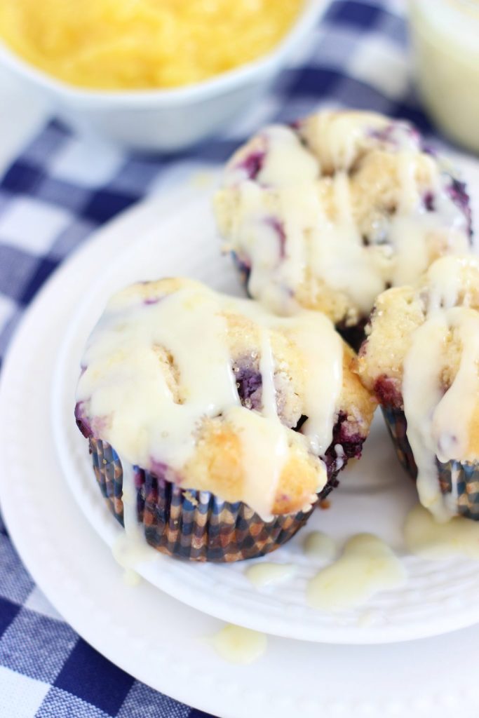 lemon blueberry cheesecake muffins with lemon glaze 15