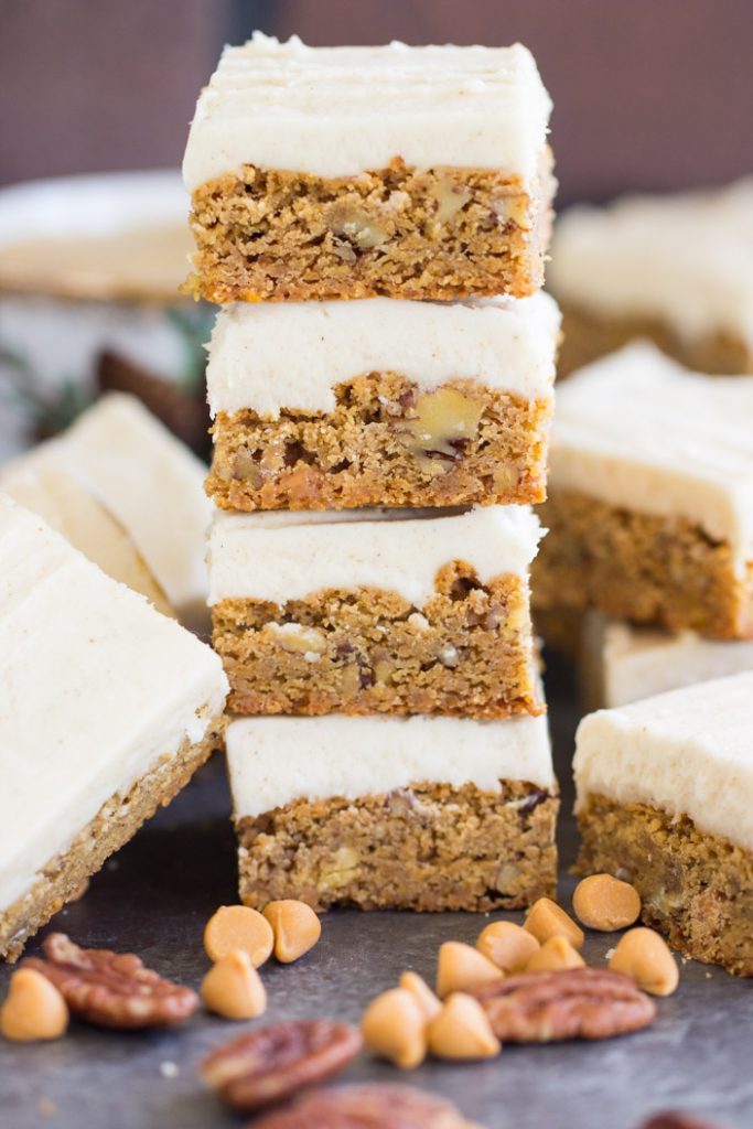 Butterscotch Blondies with Brown Butter Frosting recipe image thegoldlininggirl.com 4