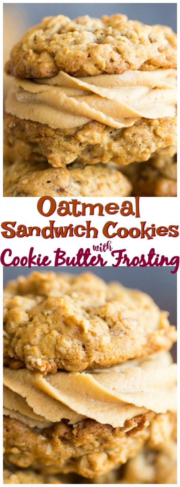 Oatmeal Sandwich Cookies with Cookie Butter Frosting