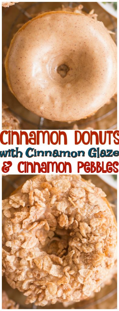 Baked Cinnamon Sugar Donuts with Cinnamon Glaze recipe image thegoldlininggirl.com pin