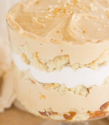 No Bake Peanut Butter Pie Trifle recipe image thegoldlininggirl.com 600x900 3
