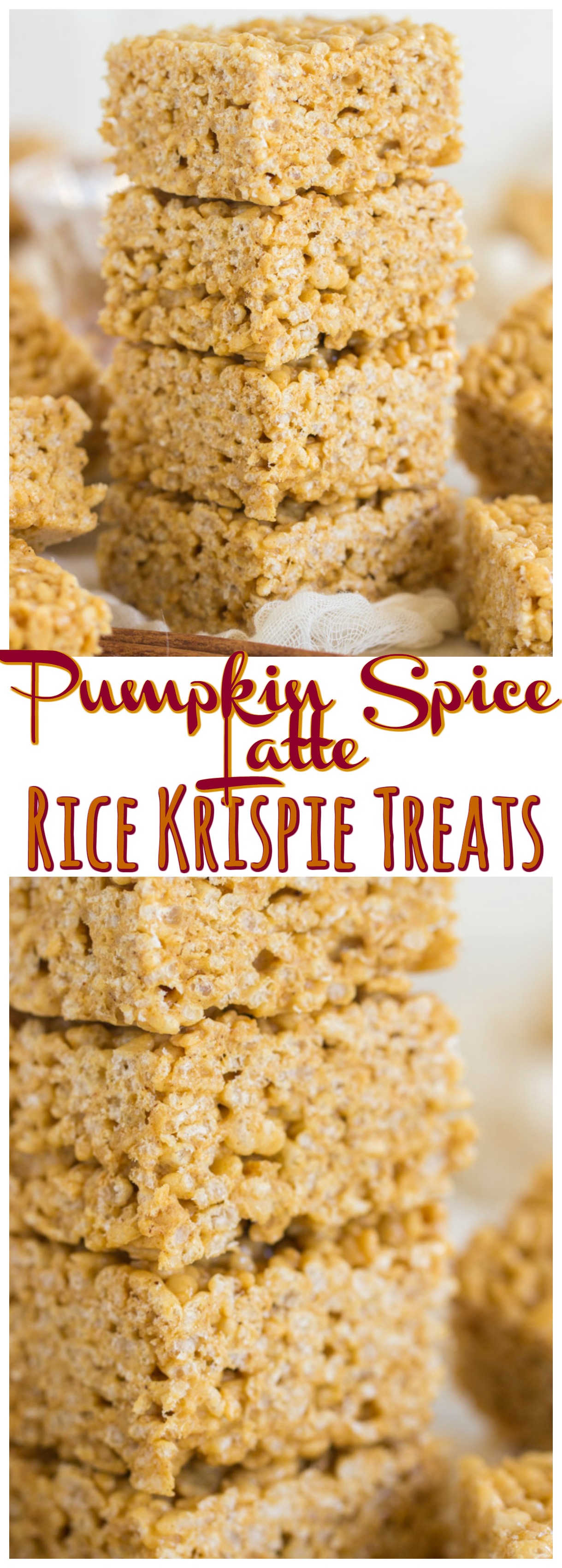 Pumpkin Spice Latte Rice Krispie Treats - The Gold Lining Girl