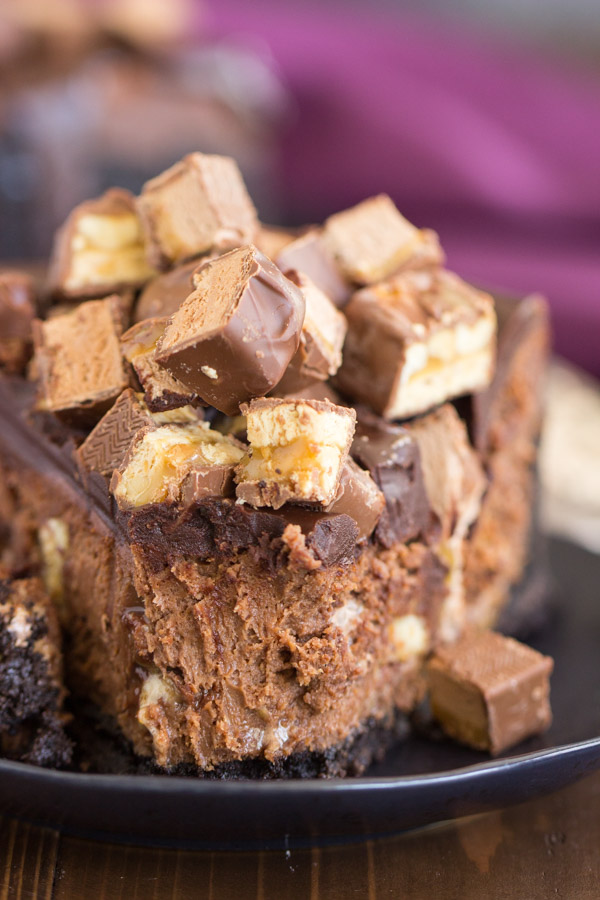 Triple Chocolate Candy Bar Cheesecake The Gold Lining Girl