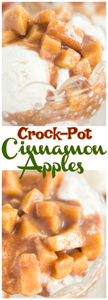Crock Pot Cinnamon Apples recipe image thegoldlininggirl.com pin 2