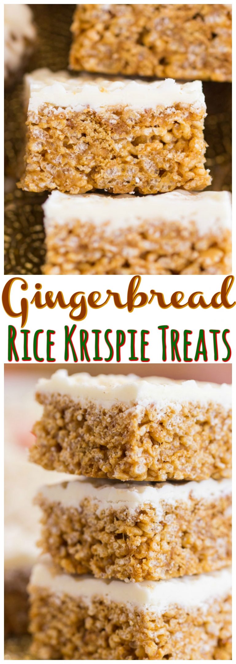Gingerbread Rice Krispie Treats - The Gold Lining Girl