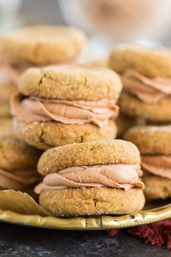 Soft Molasses Ginger Cookies Sandwiches with Nutella Buttercream 9
