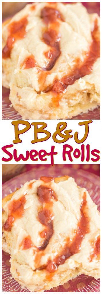Peanut Butter & Jelly Sweet Rolls recipe image thegoldlininggirl.com pin 1