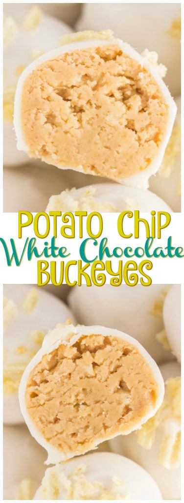 Potato Chip White Chocolate Buckeyes recipe image thegoldlininggirl.com pin 1