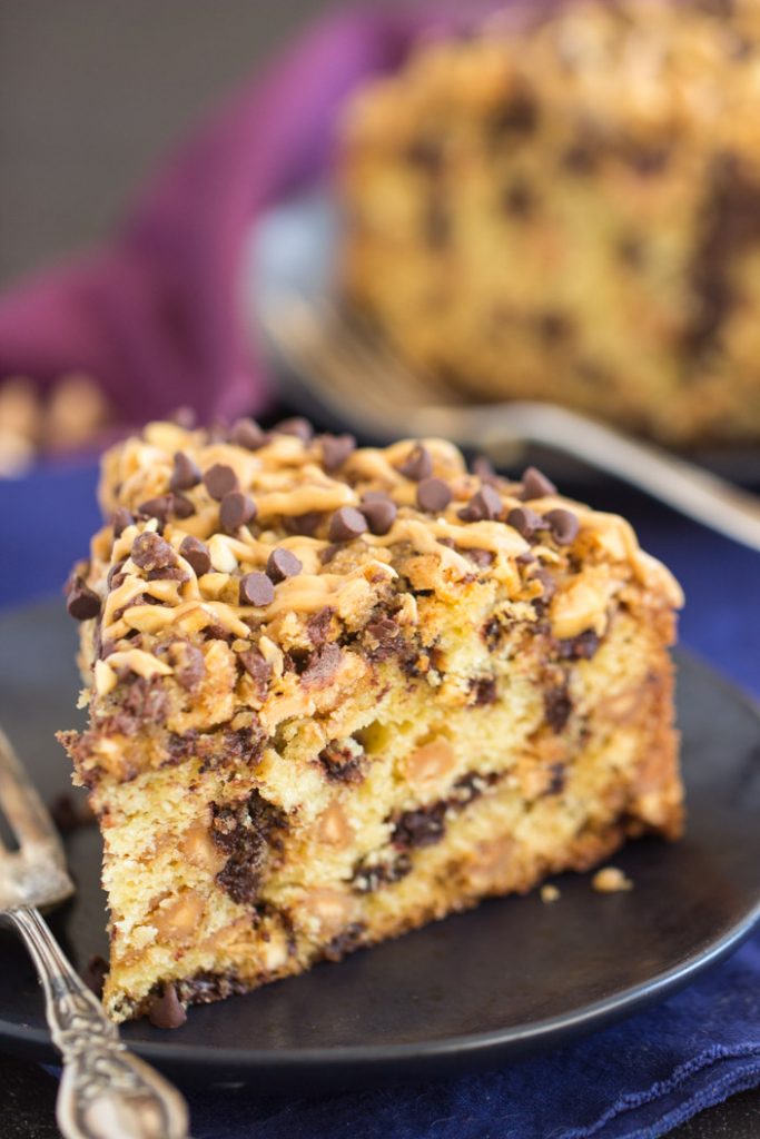 Chocolate Peanut Butter Coffee Cake recipe image thegoldlininggirl.com 8