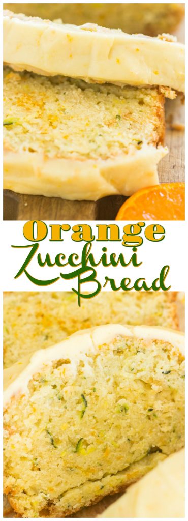 Orange Zucchini Bread with Orange Glaze recipe image thegoldlininggirl.com long pin 1